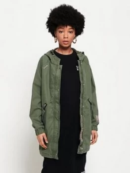 Superdry Bianca Oversized Parka - Khaki, Size 14, Women