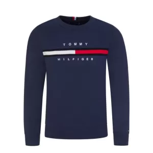 Tommy Hilfiger Boys' Flag Rib Insert Sweatshirt - Navy - 12 Years