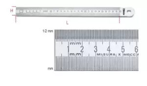 Beta Tools 1683 Semi-Rigid Stainless Steel Ruler 1500mm 016830150