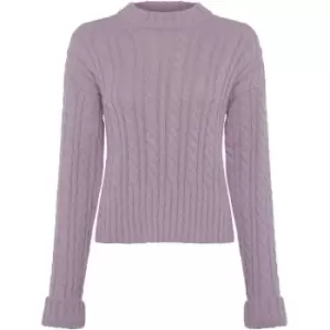 French Connection Jacqueline Cable Crew Neck Jumper - Purple