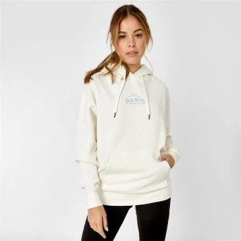 Jack Wills Relaxed Fit Embroidered Logo Hoodie - White