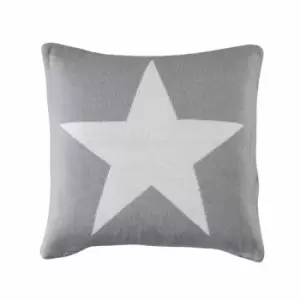 Crossland Grove Star Knitted Cushion Grey 450x450mm