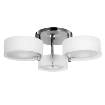 HOMCOM Acrylic Lamp Indoor 3 Light Pendant Chandelier Flush Mount Office Living Room Bedroom w/ Chrome Finish AOSOM UK