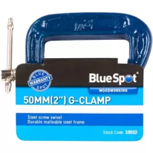 BlueSpot 10022 50mm (2") Fine Thread G-Clamp