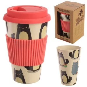 Cat Design Bambootique Eco Friendly Travel Cup