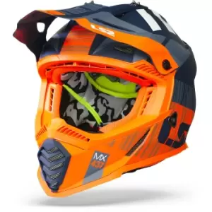 LS2 MX437 Fast Evo Xcode Matt Fl. Orange Blue Offroad Helmet M