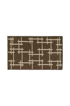 JVL Vector Brown Indoor Machine Washable Doormat 50 x 80cm