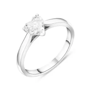 Platinum 0.71ct Diamond Heart Cut Solitaire Ring