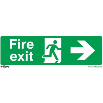 SS24V1 Safe Conditions Safety Sign - Fire Exit (Right) - Self-Adhesive Vinyl - Sealey