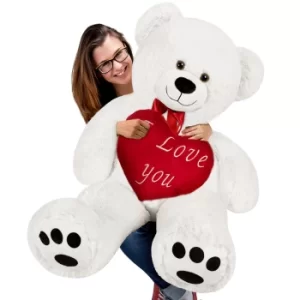 Teddy Bear 150cm White incl. Heart Pillow