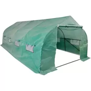 Portable Polytunnel Greenhouse Steel Frame Walk-in 18 m² Vidaxl Green