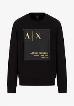 Armani Exchange Gold Patch Logo Polo Pullover Jacket Black Size XL Men