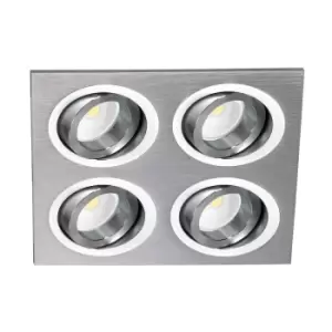 Helium Quad Recessed Downlight Light Aluminium