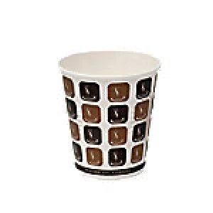 SEM Disposable Cups Paper 300ml Brown & White 50 Pieces