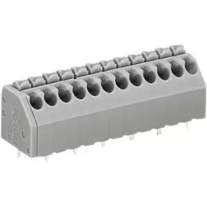 Wago 250-206 6 Pole 3.5mm 8A 45° Push Button PCB Terminal Block Grey