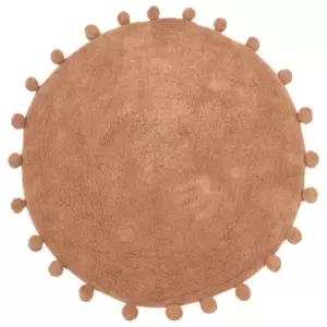 Circle Pom Pom Bath Mat Pecan