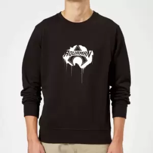 Justice League Graffiti Aquaman Sweatshirt - Black - L - Black