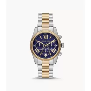 Michael Kors Womens Lexington Chronograph Two-Tone Stainless Steel Watch - Gold / Silver