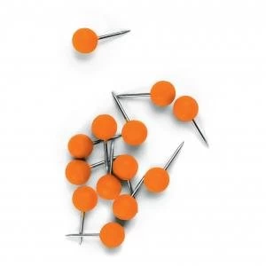 Nobo Notice Board Push Pins Orange Pack 100 30055AC