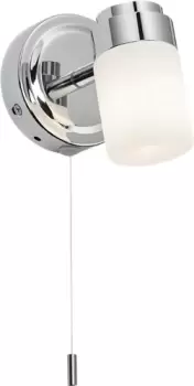 KnightsBridge 230V IP44 G9 Single Spotlight with Frosted Glass - Chrome