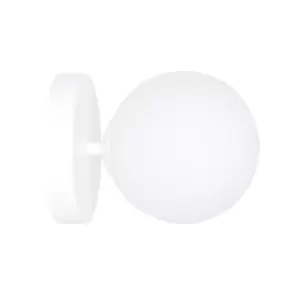 Emibig Ragi White Globe Wall Lamp with White Glass Shades, 1x E14