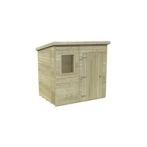 Forest Garden Timberdale 7X5 Pent Pressure Treated Tongue & Groove Solid Wood Shed With Floor - Assembly Service Included