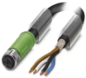 Phoenix Contact, SAC-4P-FST/ 3.0-PUR SH SCO Series, Straight M12 to Unterminated Cable assembly, 3m Cable