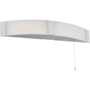 Bathroom Over Mirror Wall Light - 2 x 6W Cool White LED - White Acrylic