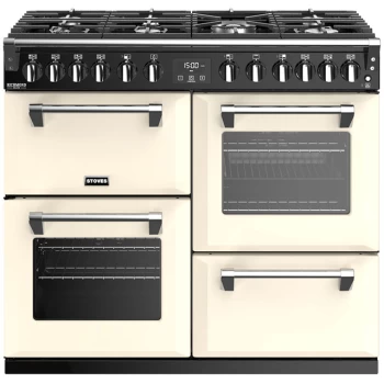 Stoves Richmond Deluxe S1000DF 100cm Dual Fuel Range Cooker - Cream - A/A/A Rated