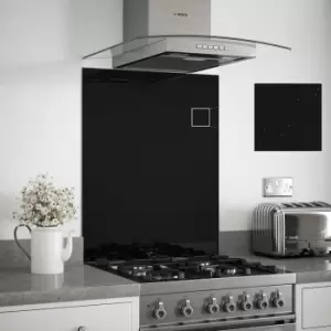 Black Sparkle Glass Kitchen Splashback 600mm X 750mm