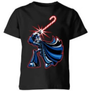 Star Wars Candy Cane Darth Vader Kids Christmas T-Shirt - Black - 7-8 Years