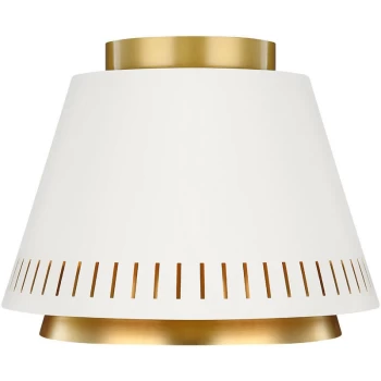 Carter 1 Light Flush Ceiling Light, Matt White, E27 - Elstead