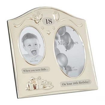 Milestones 2 Tone Silver Plated Double Birthday Frame - 18