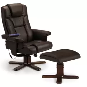 Julian Bowen Malmo Massage Recliner & Stool - Brown