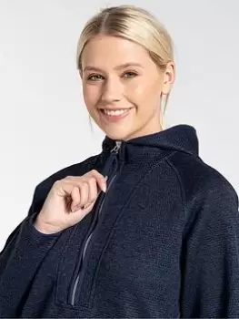 Craghoppers Elena Half Zip Fleece Hoodie - Navy, Navy Marl, Size 10, Women