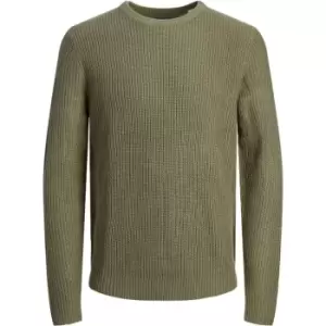 Jack and Jones Textured Knit Pullover Jumper - Green