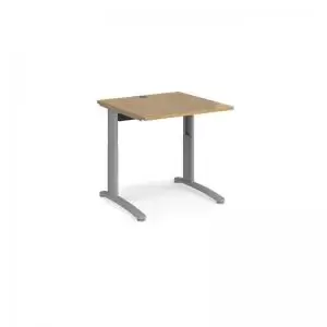 TR10 height settable straight desk 800mm x 800mm - silver frame and