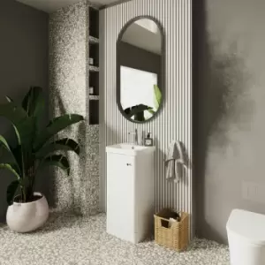 Nuie - Core Floor Standing 1-Door Vanity Unit with Thin Edge Basin 400mm Wide - Gloss White