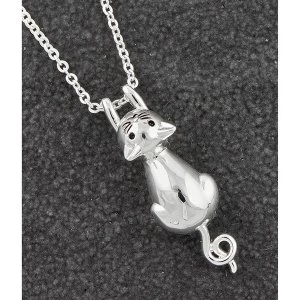 Hanging Cat Silver Plated Necklace