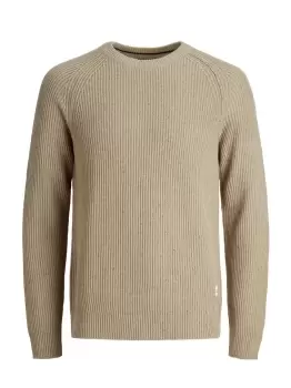 JACK & JONES Textured Knitted Pullover Men Beige