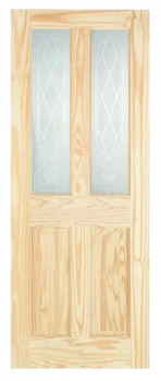 Wickes Skipton Internal Clear Pine Glazed 4 Panel Softwood Door - 1981 x 762mm