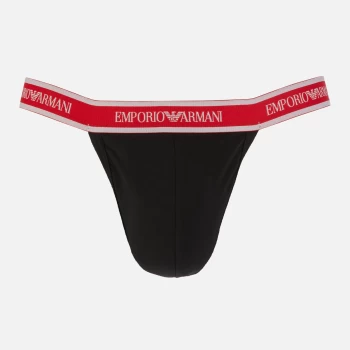 Emporio Armani Mens 2-Pack Core Logoband Jock Straps - Black - L