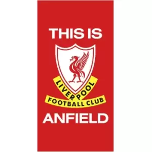 Liverpool FC This Is Anfield Beach Towel (One Size) (Red/White)