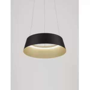 Merano - Hampshire Integrated LED Pendant Ceiling Light Sandy Black Aluminium Outside Champaign Gold Inside LED 40W 1655Lm 3000K