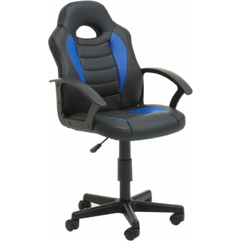 Premier Housewares - Black and Blue PU Home Office Chair