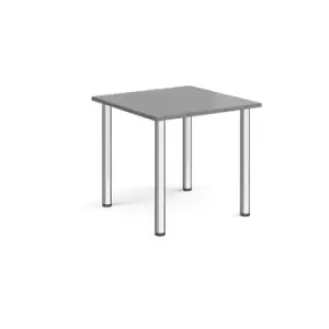 Rectangular chrome radial leg meeting table 800mm x 800mm - onyx grey