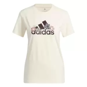 adidas Floral Graphic T-Shirt Womens - White