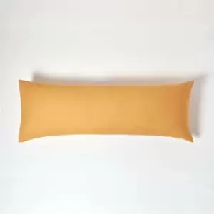 Mustard Yellow Egyptian Cotton Housewife Pillowcase 200 Thread Count, Body Pillowcase - Mustard Yellow - Mustard Yellow - Homescapes