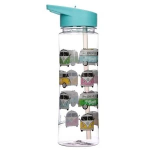 Shatterproof Reusable 550ml Plastic Water Bottle - Volkswagen VW T1 Camper Bus Surf Adventure Begins