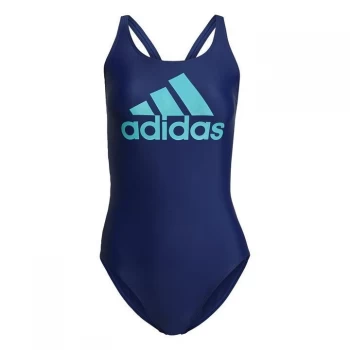 adidas SH3. RO Big Logo Swimsuit Womens - Victory Blue / Pulse Aqua